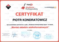 Certyfikat SOPRO